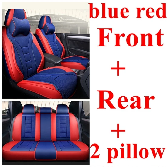 blue red Передняя+ задняя крышка сиденья автомобиля для Nissan Qashqai Kicks Navara D22 Juke X-trail Leaf Tiida Versa Patrol LIVINA NP300 Sentra muano - Название цвета: blue red