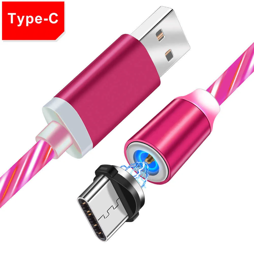 Светящийся USB быстрое зарядное устройство type C Магнитный кабель для samsung galaxy S10 Note 10 Pro A90 A70 A50 A40 A20E A10 A7 A6 S9 Leagoo S8