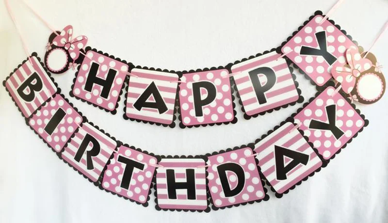 Розовый бант искусственные гирлянды флажки для детской вечевечерние НКИ в честь