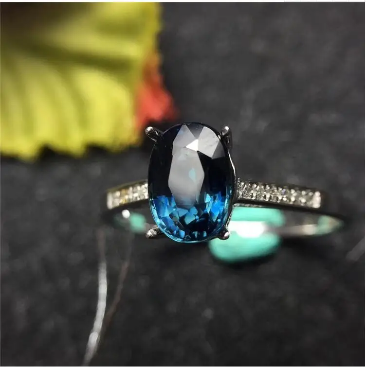 Сапфировое Кольцо 18 k кольцо из белого золота натуральное и настоящее сапфировое