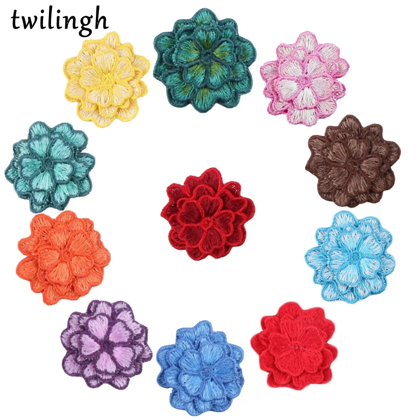 

twilingh embroidered applique sew on patches clothing stickers lace flower applique brand patch