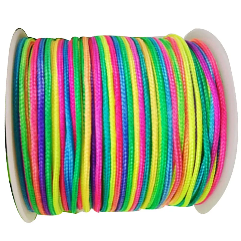 1.5mm Rainbow Rattail Satin Braid Nylon Cord+Jewelry Accessories Macrame Rope  Bracelet String Beading Cords 200m/Roll