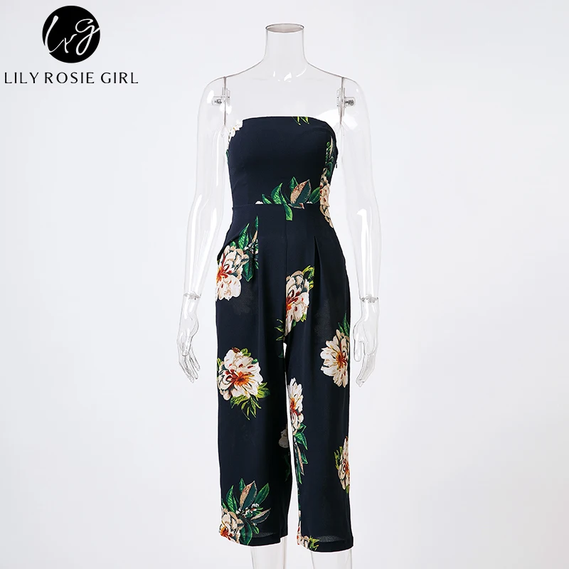 Lily Rosie женский белый полый Цветочный Повседневный Boho Sunmmer комбинезон с открытыми