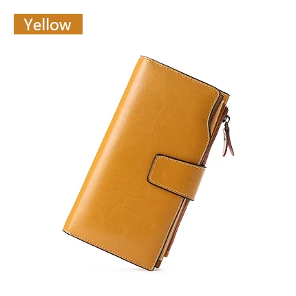Yellow SENDEFN Ретро кошелек Топ кожаный кошелек женский длинный Клатч женский на молнии Держатель для карт Портмоне для iPhone 7S 5156H2-6 - Цвет: Yellow