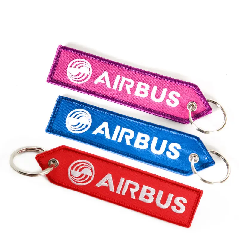 Airbus Embroider Logo Luggage Bag Tag Pink / Red / Blue , Special gift for Aviation Lover Flight Crew Pilot
