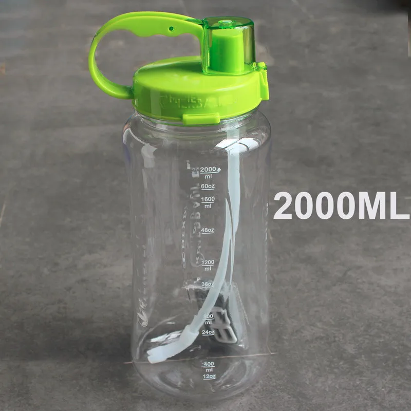 1L/2L 4 цвета 2000 мл черный белый розовый зеленый розовый с соломенным ремешком бутылка для воды пластиковый материал дорожная бутылка Herbalife