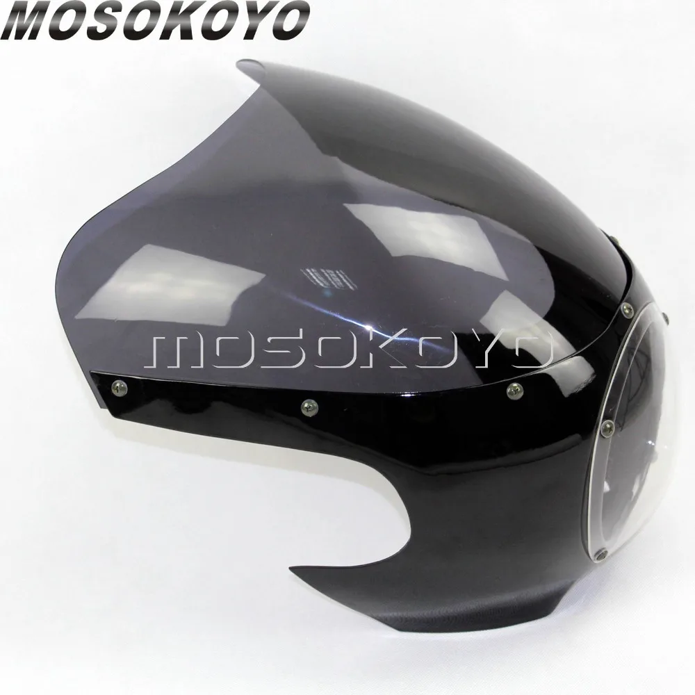 Мотоцикл Кафе Racer головной светильник обтекатель 5-3/" передний светильник Маска Крышка для Harley Chopper Bobber Sportster Dyna Softail