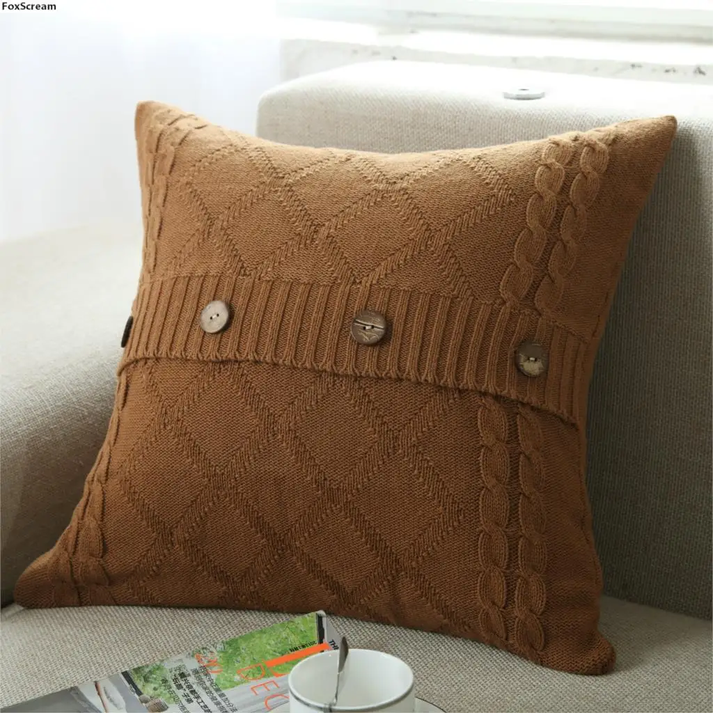Винтажные декоративные подушки Наволочки Вязаные чехлы для подушек вязаные