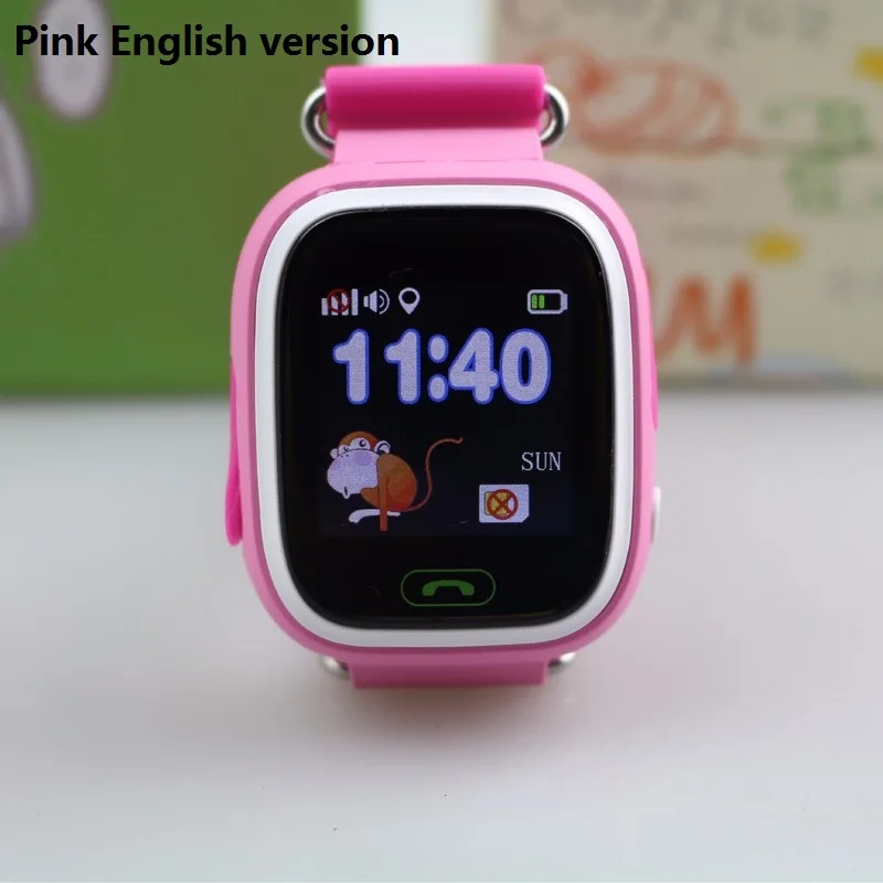 English Pink q90 Детский Q90 сенсорный экран wifi умные детские часы устройство поиска местоположения gps трекер детские gps часы телефон для детей PK Q100 - Цвет: English Pink q90