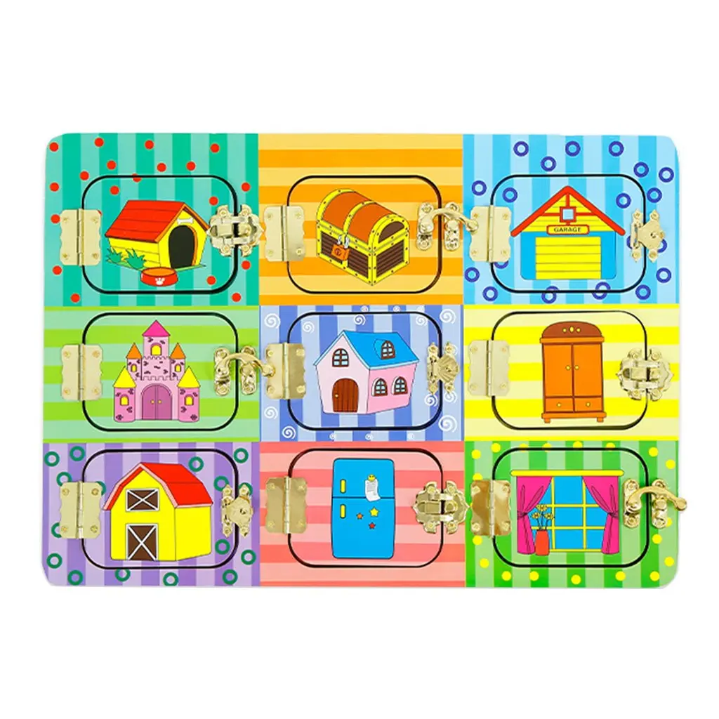 Деревянные замки доска головоломка ручной глаз координацию раннего обучения