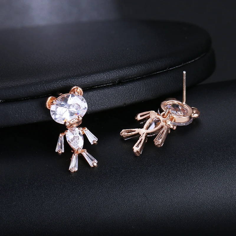 EMMAYA модные милые серьги с кристаллами медведя AAA цирконием романтические
