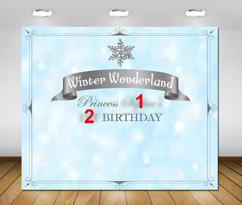 Пользовательские зимние onederland wonderland Снежинка боке фото фон Высокое качество