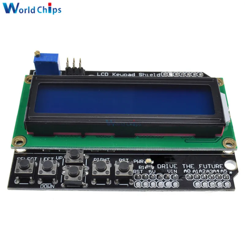 ЖК-клавиатура Щит lcd 1602 lcd 1602 Модуль дисплей для Arduino ATMEGA328 ATMEGA2560 raspberry pi UNO синий/желтый экран diymore