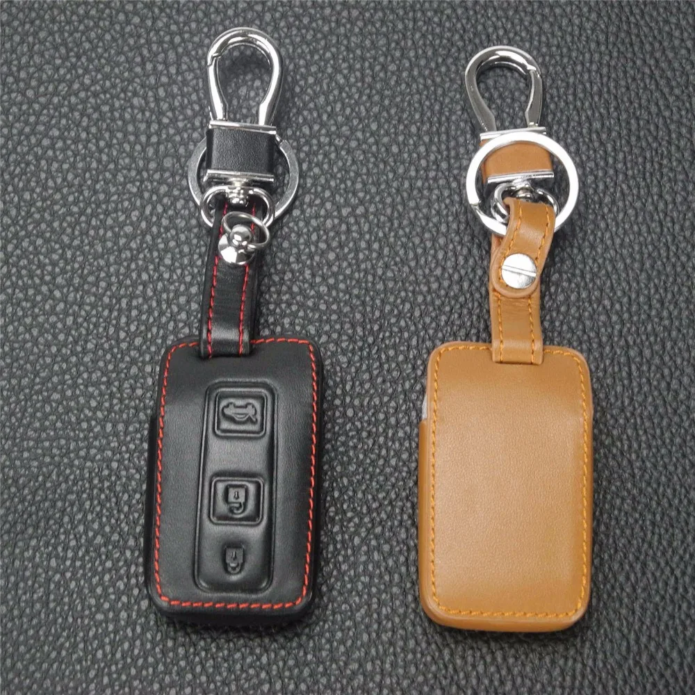 Jingyuqin 3 кнопки кожаный чехол для ключей Toyota Camry Solara Avalon RAV4 Prius Celica удаленный