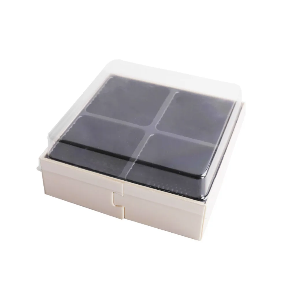 4 полости бумажные коробки для пирожных прозрачная крышка кондитерский желток