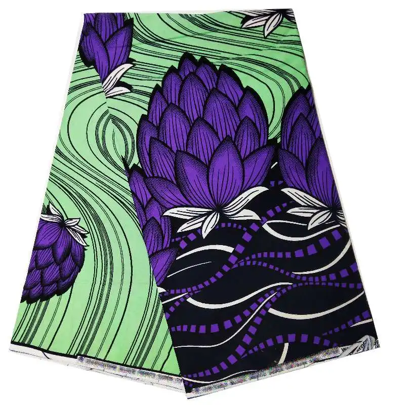 

white design nigeria ankara 100% cotton guaranteed real soft wax block purple flower prints veritable african wax prints fabric