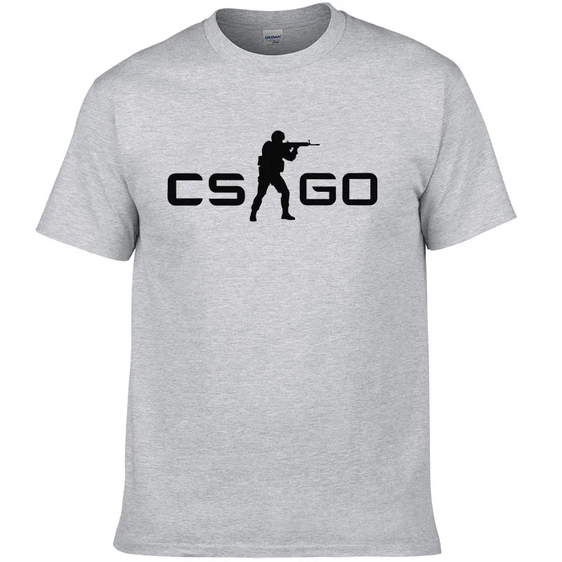 Летняя дышащая футболка из 100% хлопка для мужчин CS GO Gamers Топы с коротким рукавом