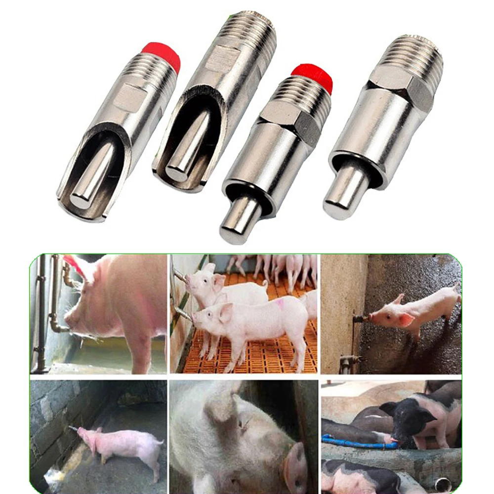 2pcs pig nipple drinker duckbilled stainless steel drinkers drinking fountain automatic sow piglet fatten pig farming equipment