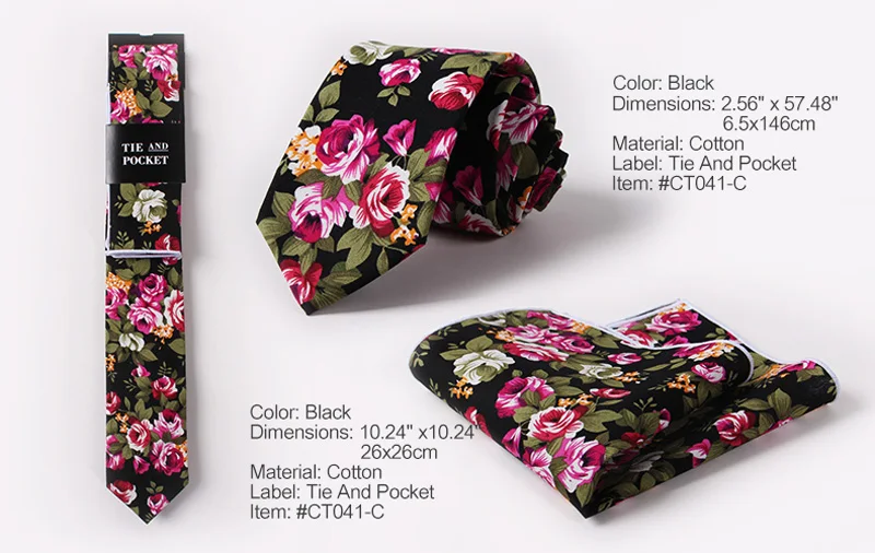 Хлопок мужской галстук с модным принтом галстук+ Pocket Square Set 6,5 см Галстук Hanky шеи галстуки комплект 42 стиль подарок к празднику Gravata тонкий