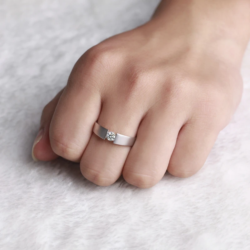 ZOCAI 0 30 CT CERTIFIED SI/H/VG бриллиантовое обручальное кольцо для мужчин с круглой огранкой