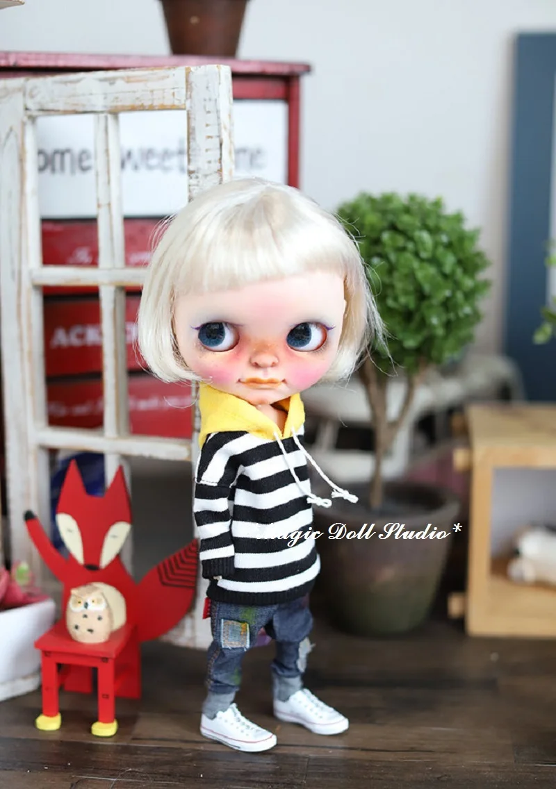 [MG695] 2020 Распродажа одежды Neoblythe # хлопковый полосатый свитер для кукольная одежда