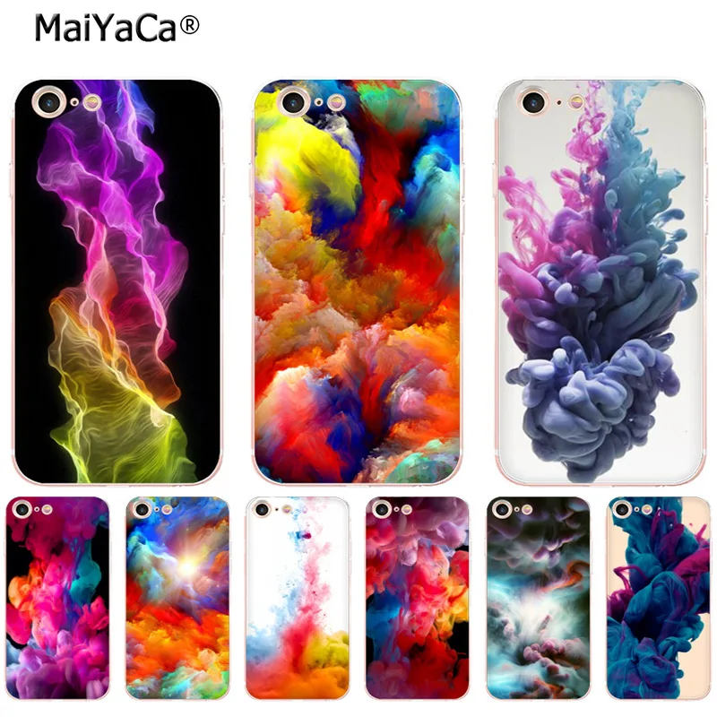 Мягкий чехол для телефона MaiYaCa из ТПУ с цветным дымчатым облаком iPhone 8 7 6 6S Plus X XS MAX