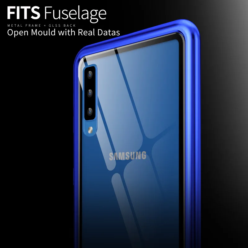 Алюминий металлическая крышка для samsung Galaxy A7 2018 случай моды Металл закаленное