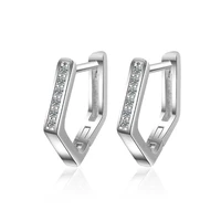 new exquisite temperament korean style fashion silver plated jewelry crystal geometric dangle earrings xze226