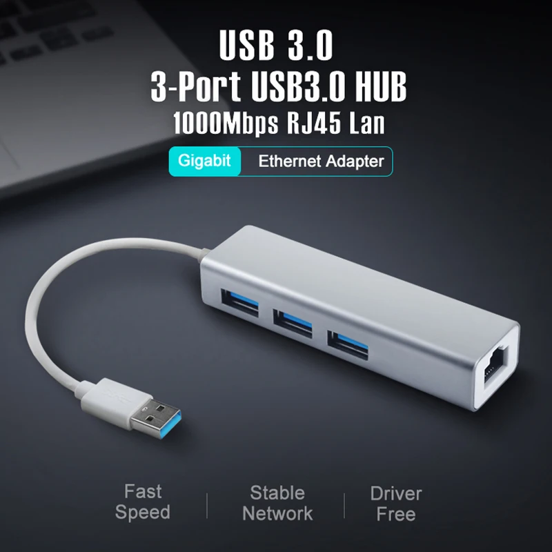 Usb-концентратор rj45 в Ethernet адаптер 10/100/1000 Мбит/с Lan Сетевой Usb 3 0 концентратор порта