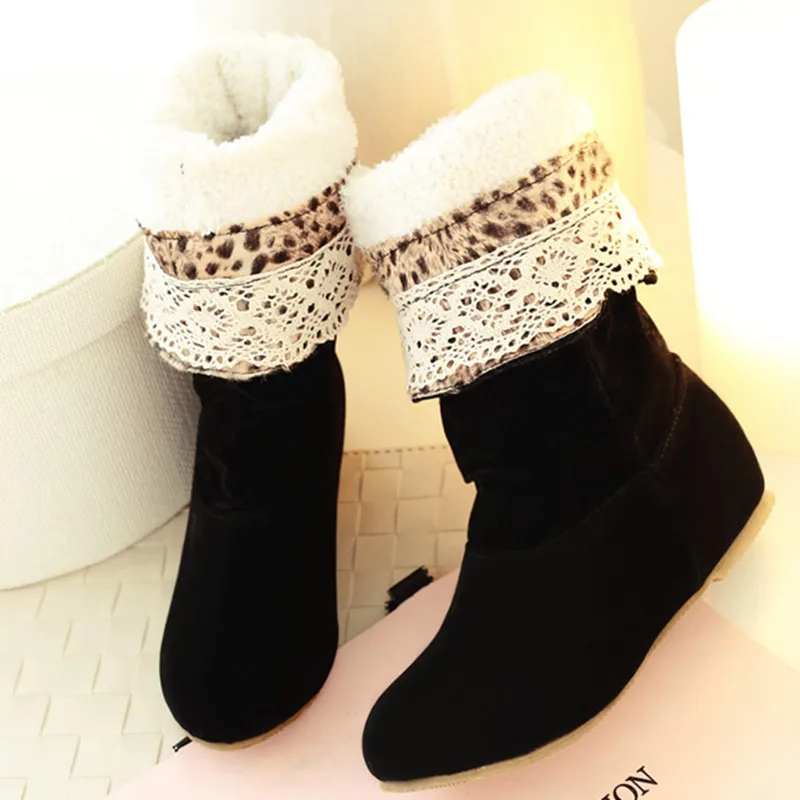 SWYIVY/женские Зимние ботиночки на танкетке Женские Новинка 2019 года зимние ботинки