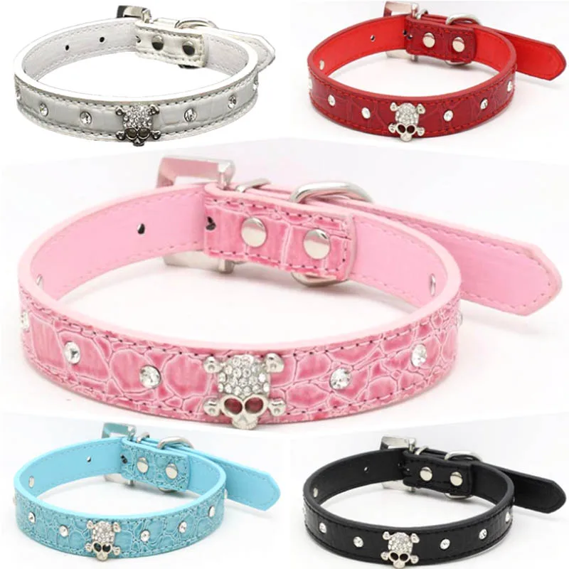 Ошейник из искусственной кожи стразы пряжки для щенка ошейники Перро
