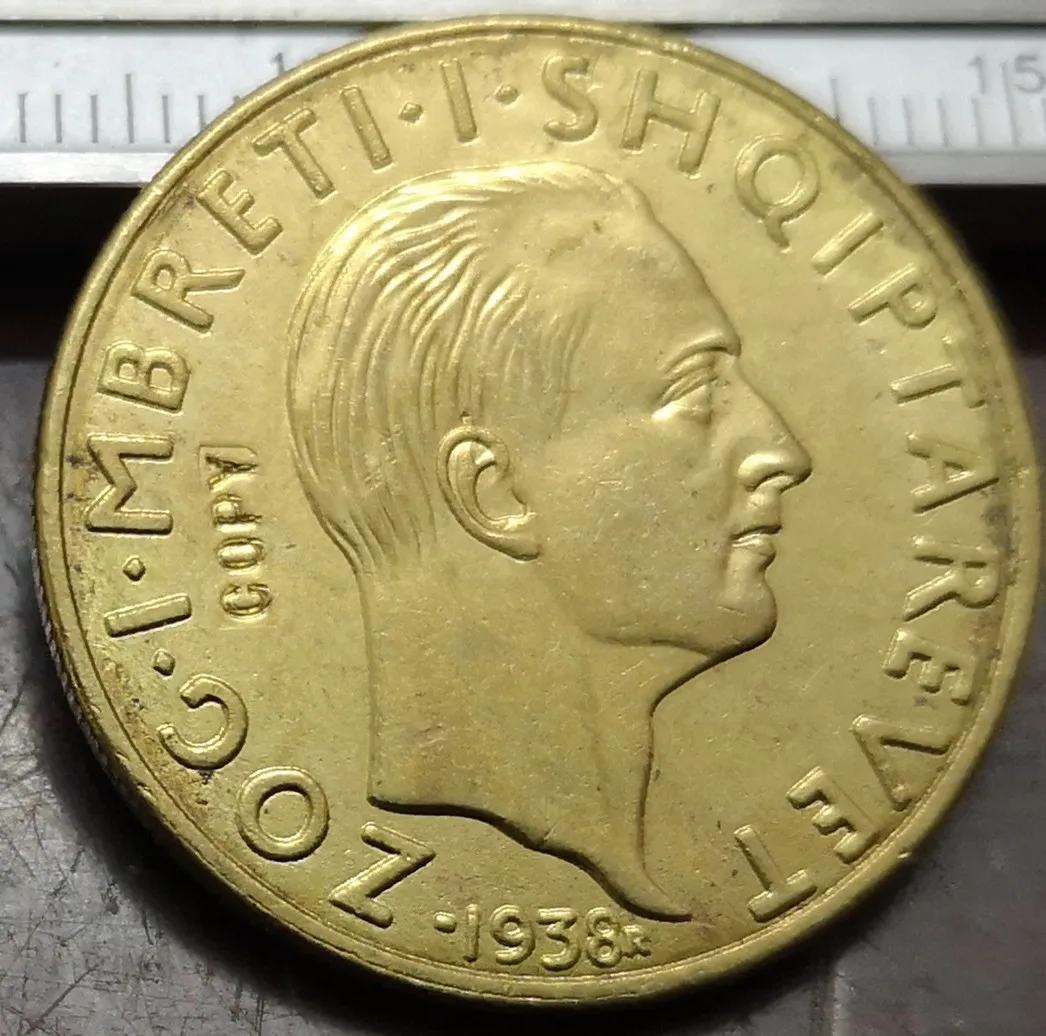 

1938 Albania 50 Franga Ari-Zog I Золотая копия монеты