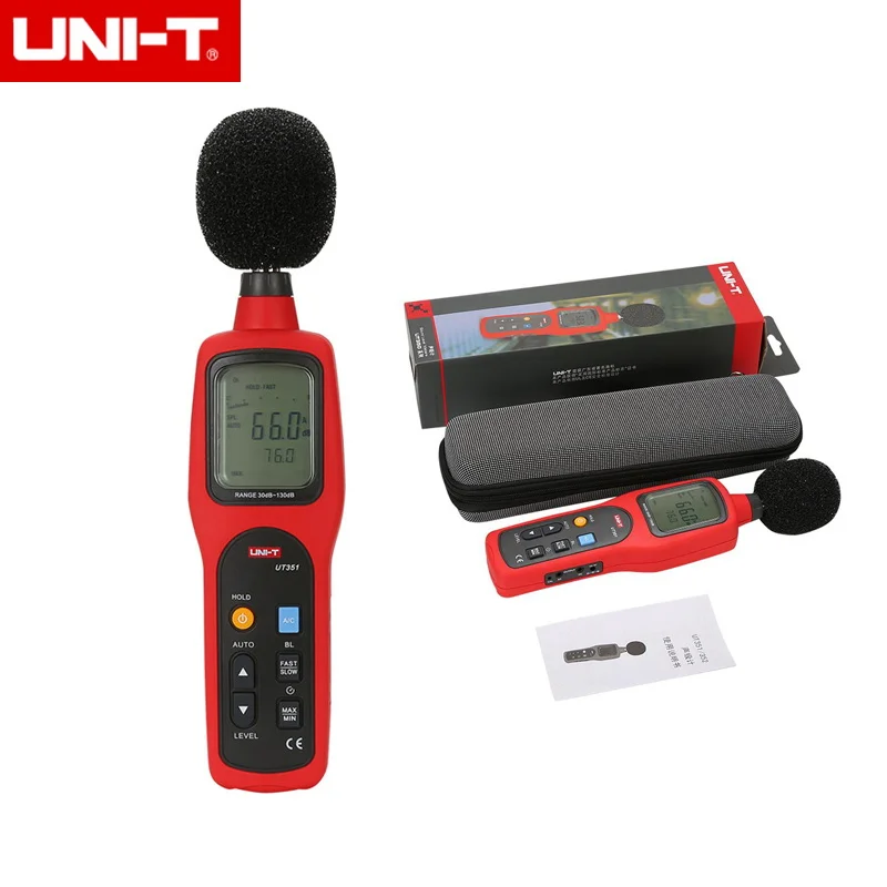 UNI-T оригинальный UT351 цифровой измеритель уровня звука дБ децибел шума 30-130дб с