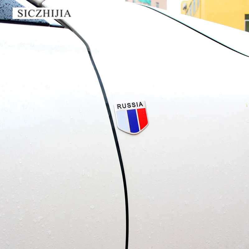 Металлический флаг эмблема России автомобильная форма наклейка для Skoda Octavia Fabia