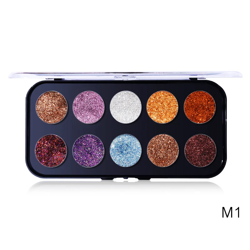 Miss Rose, 10 цветов, блестящая палитра теней для век, алмазные сверкающие тени для век, макияж с эффектом "металлик", набор, натуральный, дымчатый, для глаз, Осветляющий, золотой - Цвет: 01