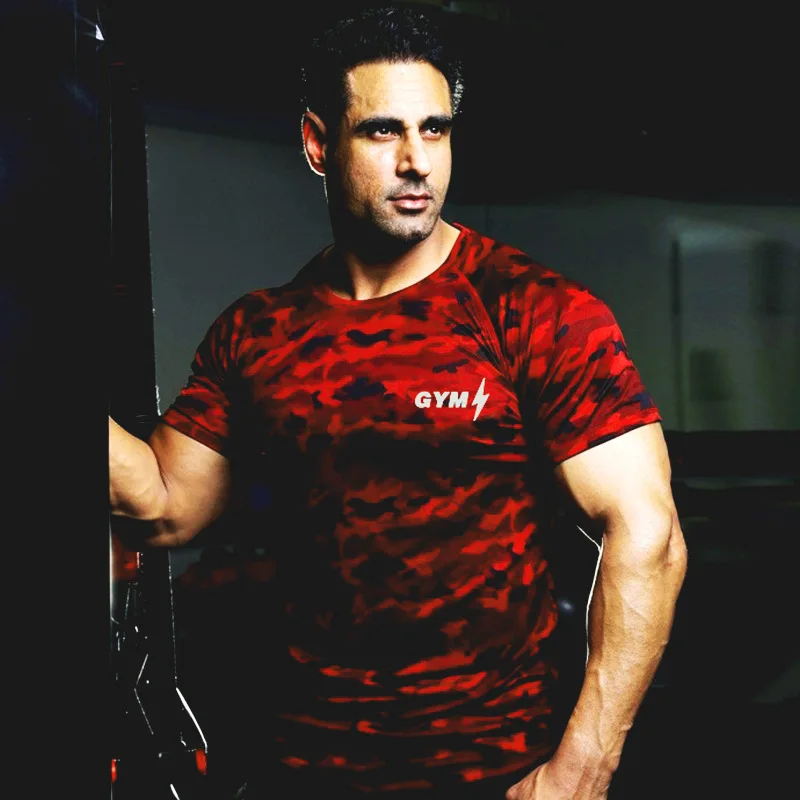 Камуфляжная футболка с коротким рукавом мужская компрессионная спортивная