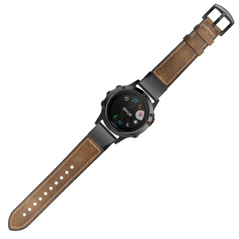Fenix 6X браслет Quick Fit 26 мм/22 мм Натуральная кожа Гибридный Силиконовый ремешок для часов Garmin Fenix 5 Plus/Fenix 5X/3/3 HR