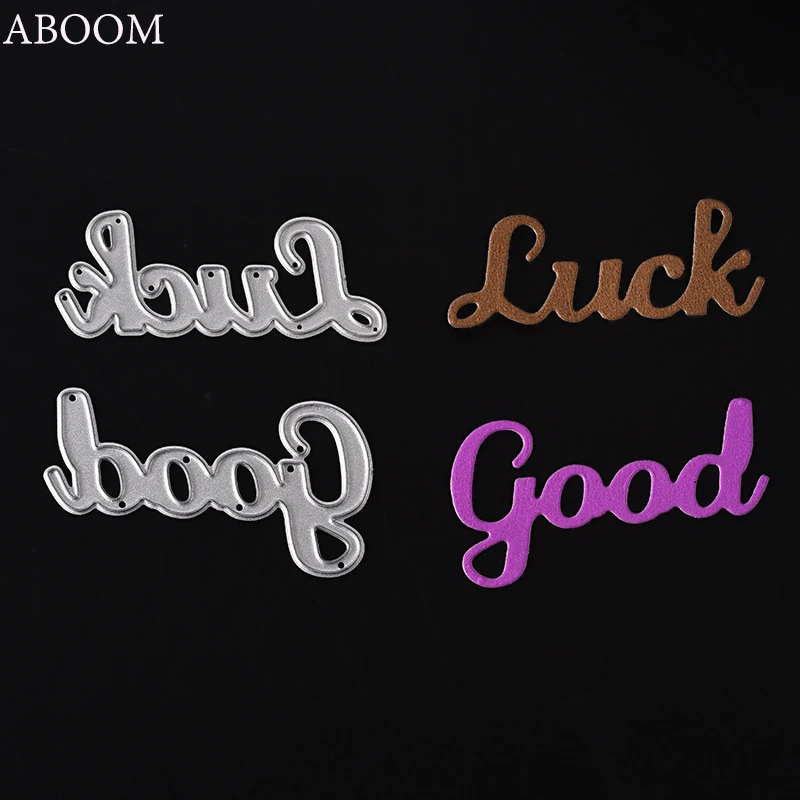 Новинка 2 шт. металлическая высечка с надписью Good Luck от ABOOM индивидуальный дизайн