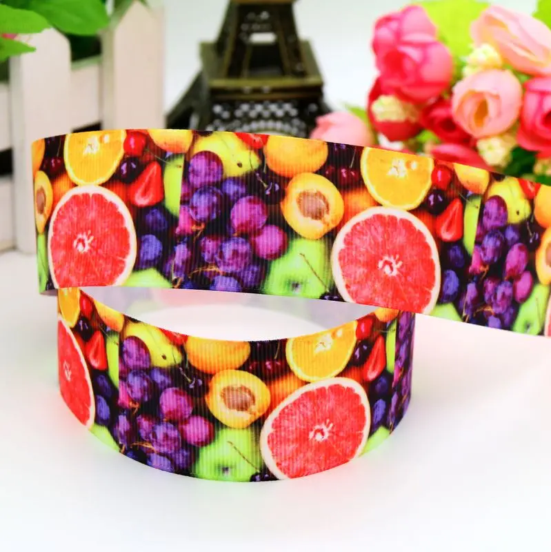 

DUWES 1.5'' Free shipping fruits orange printed grosgrain ribbon hairbow headwear party decoration diy wholesale 38mm D517