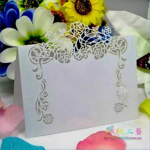 100 шт./лот лазерная резка цветок винограда узор Бумага карты брак вечеринок и