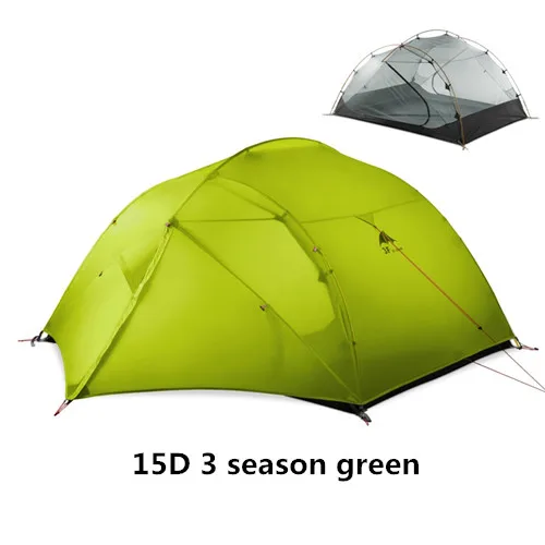 15D 3 season green 3F UL GEAR 3 человек 4 сезон 15D палатка Открытый Сверхлегкий походный альпинистский охотничий водонепроницаемый палатки наземный лист - Цвет: 15D 3 season green