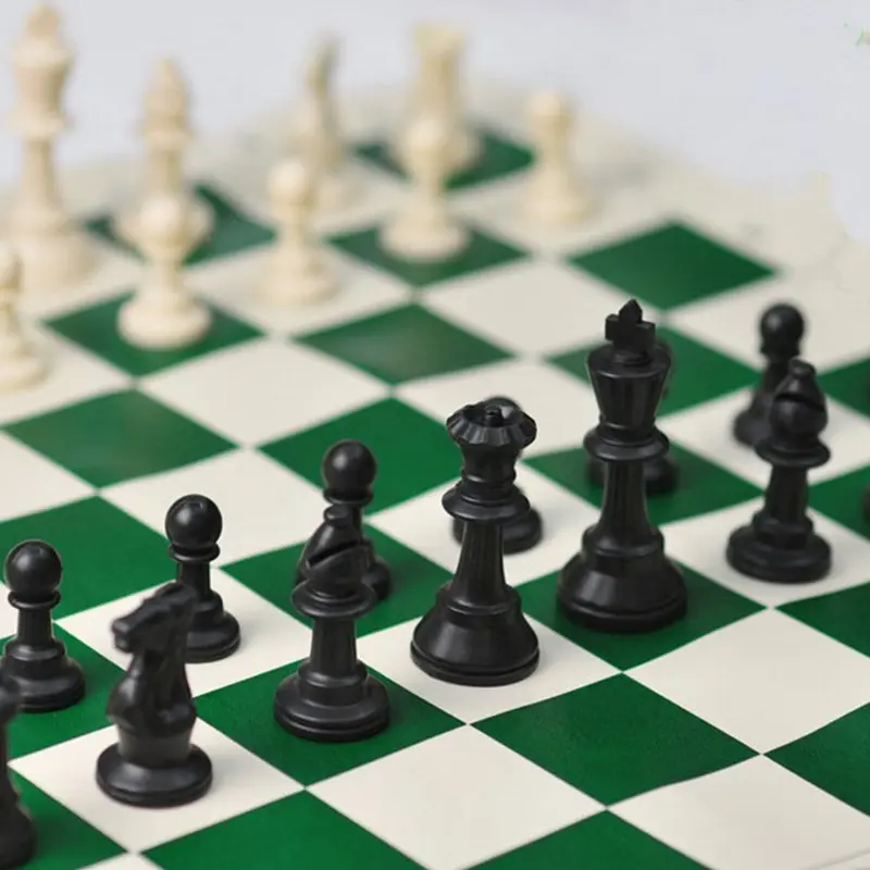 Зеленая виниловая турнирные шахматы 51 см доска для детских развивающих игр