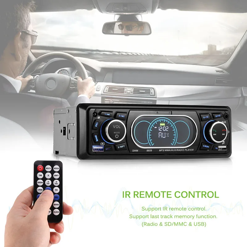 Автомагнитола Onever 1 Din 12 В Bluetooth ЖК дисплей|Автомобильные радиоприемники| |