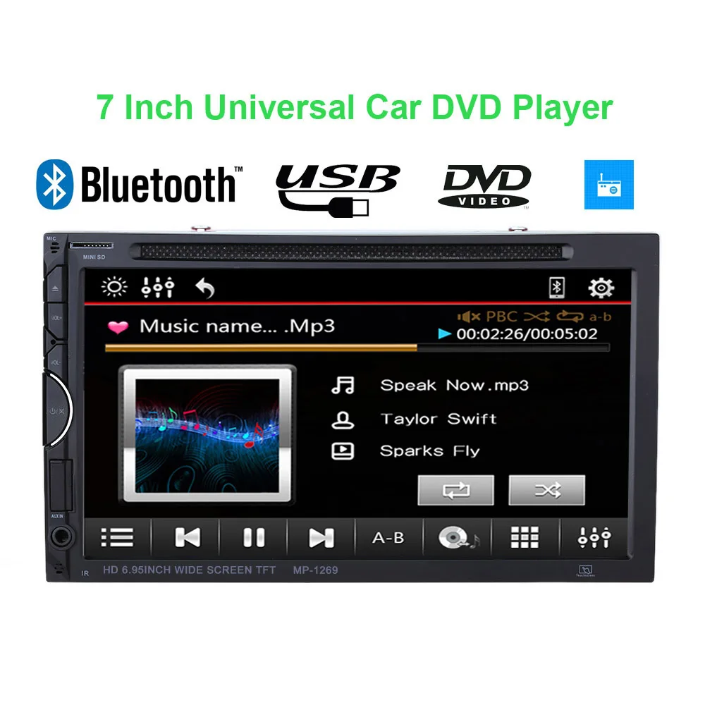 Автомобильный DVD плеер 7 дюймов 2 Din UI BT мультимедийный проигрыватель для VW BMW Frod