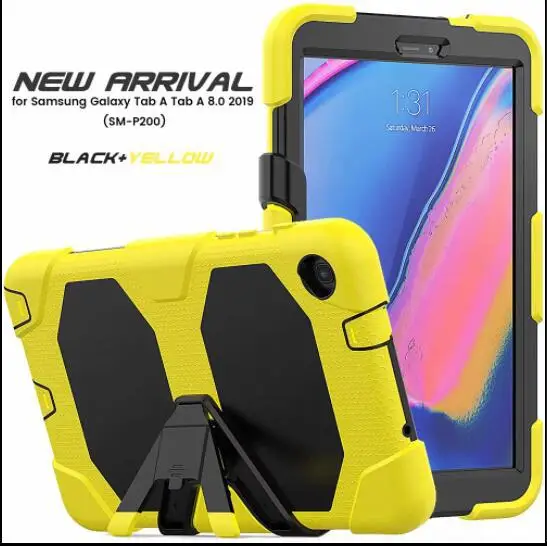 Чехол для Samsung Galaxy Tab A 8,0 P200 P205 P207 SM-P200 SM-P205 планшет из силикона с подставкой с откидной ножкой двойная степень защиты задняя крышка - Цвет: 5