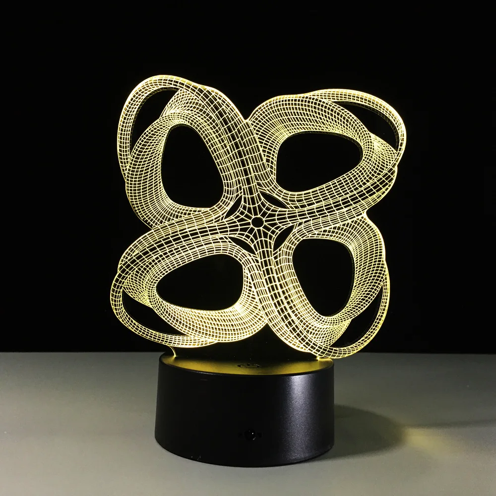 3D абстрактная графика креативная иллюзия Лампа светодиодный ночсветильник