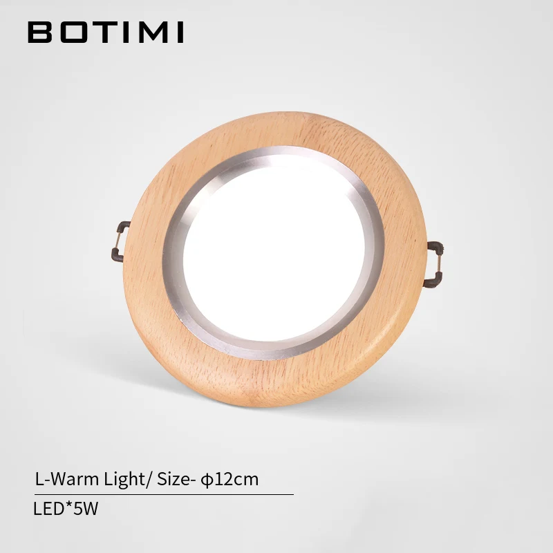 L-5W-Warm Light BOTIMI круглый деревянный светодиодный потолочный светильник для коридора гостиной 220 в офисное отверстие с деревянным каркасом потолочный светильник - Цвет корпуса: L-5W-Warm Light