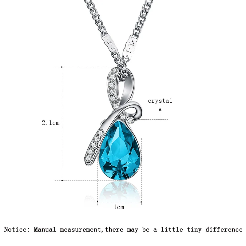 

QCOOLJLY 2019 Hot 10 Colors Austrian Crystal Pendants Necklace Jewellery Women Fashion Wedding Party Jewelry
