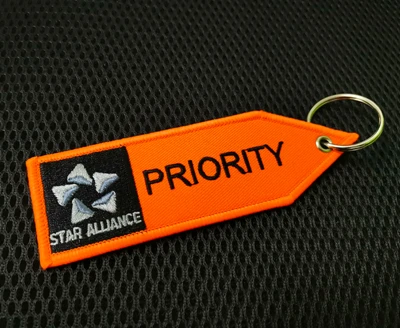 Orange 1pc Звезда ALLIANCE приоритет логотип брелок кольцо для ключей брелок вышитый брелок Подвески Подвеска для летной команды багажная бирка сумки бирки - Цвет: Orange 1pc