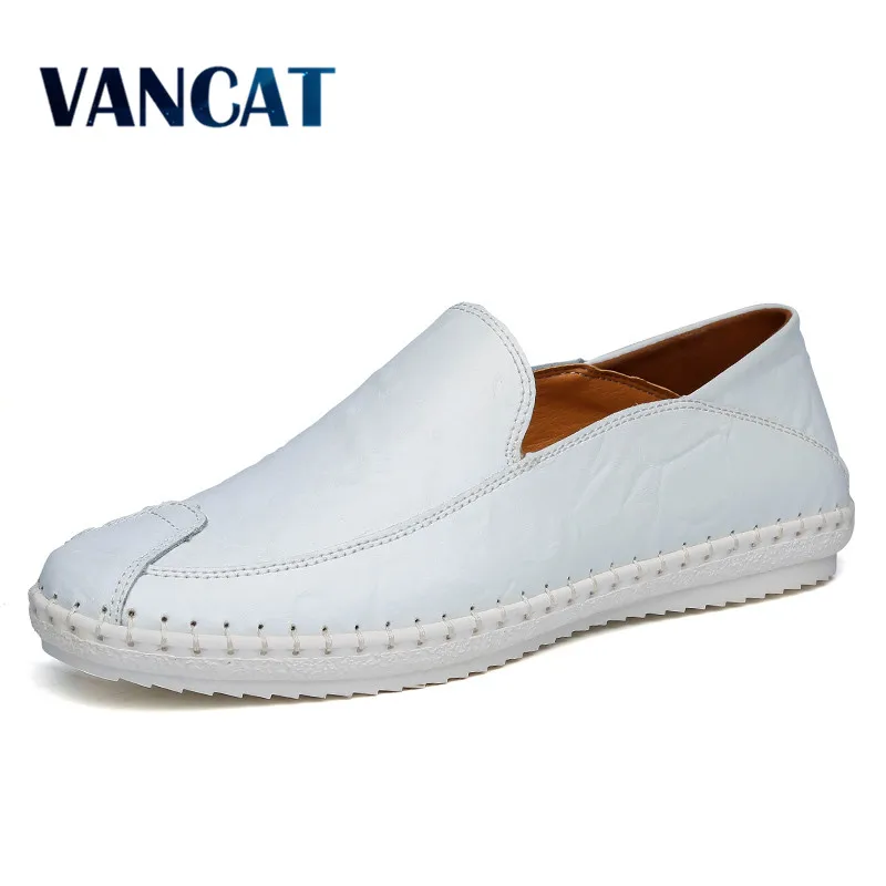 VANCAT Big Size High Quality Genuine Leather Men Shoes Soft Moccasins Fashion Brand Flats Comfy Casual Driving Boat38-47 | Обувь